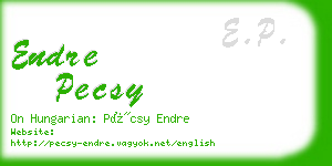 endre pecsy business card